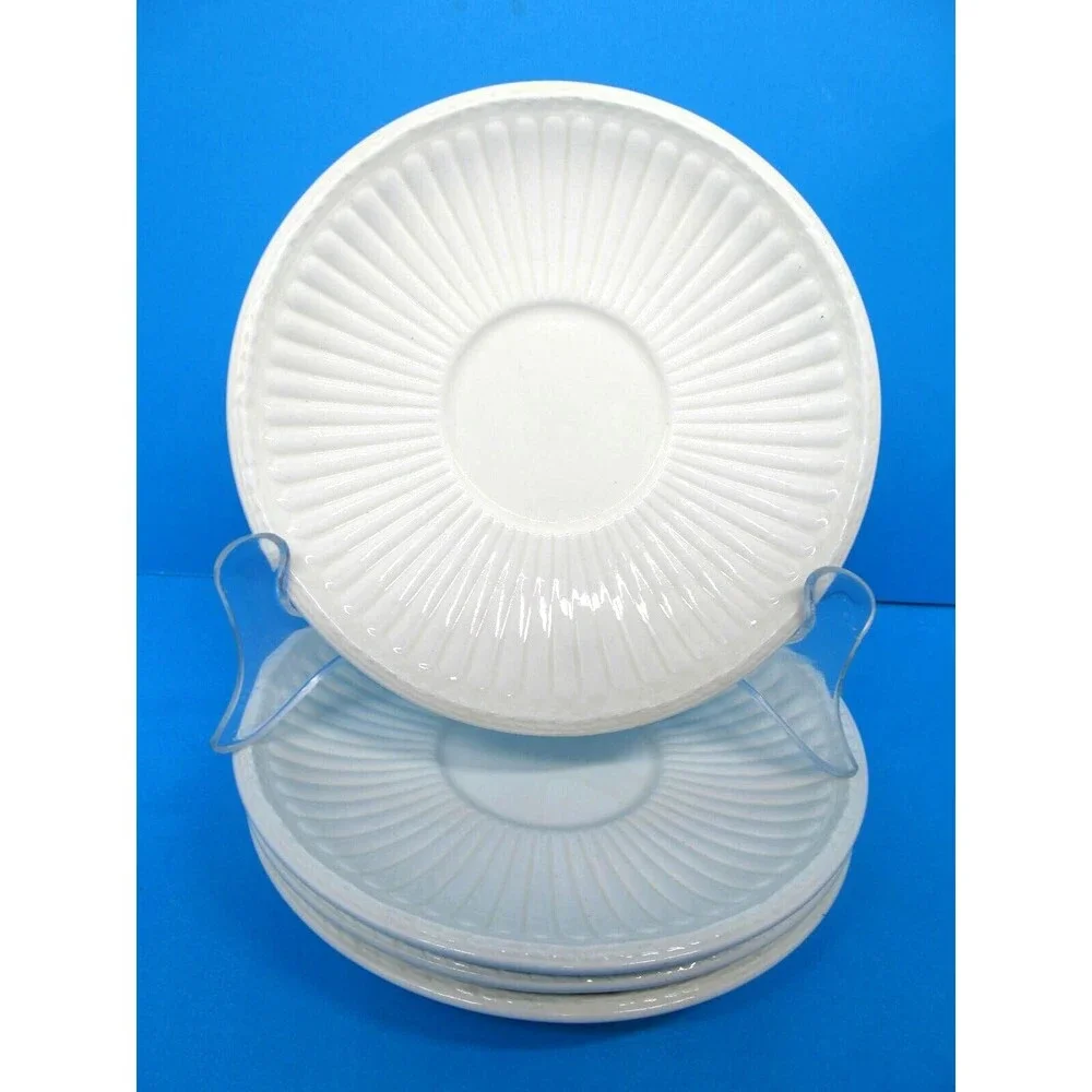 Wedgwood Etruria And Barlaston Set Of 4 Cream Color Saucers Only No Cups